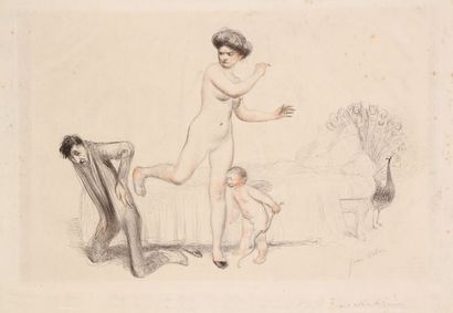Jean Veber (1868-1928) Le Coup de pied de Vénus. 1910. Lithographie. 330 x 240. Veber...
