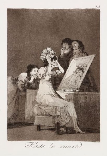 Francisco de Goya y Lucientes (1746-1828) Hasta la muerte (Los Caprichos, pl. 55)....
