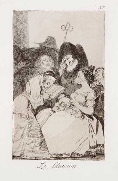 Francisco de Goya y Lucientes (1746-1828) La Filiacion (Los Caprichos, pl. 57). Eau-forte...