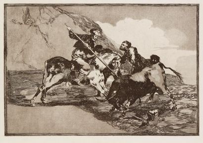 Francisco de Goya y Lucientes (1746-1828) Tauromaquía, pl. 1. Eau-forte, pointe sèche...