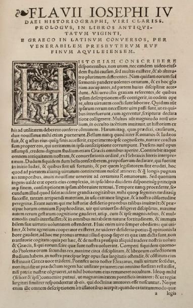 FLAVIUS JOSEPHE Flavii Josephi historiographi claris. Opera, ad multorum codicum...