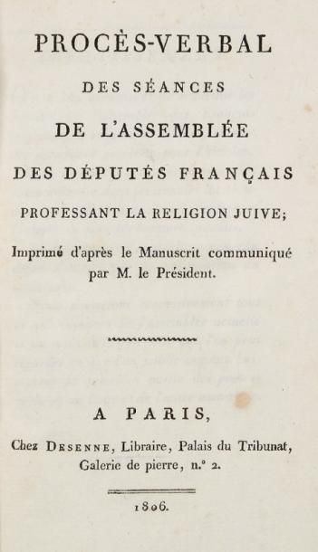 [FURTADO Abraham] Procès verbal des séances de l'assemblée des députés français professant...