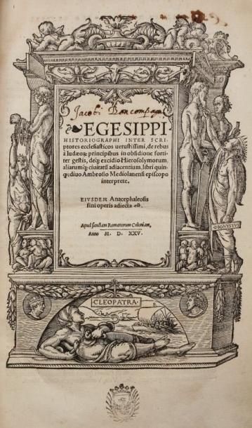 HEGESIPPE Egesippi historiographi inter scriptores ecclesiasticos vetustissimi, de...