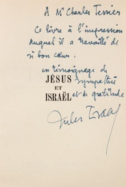 ISAAC Jules Jésus et Israël. Paris, Albin Michel, s.d. (1948), un vol. in 8° br....