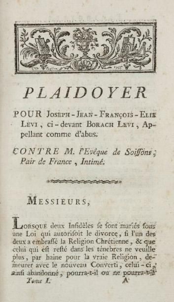 LOYSEAU de MAULÉON Plaidoyers et Mémoires. Londres, 1780, trois volumes in 8°, rel....