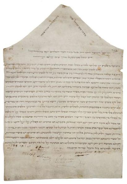MANUSCRIT - KETOUBA - Manuscrit en hébreu...