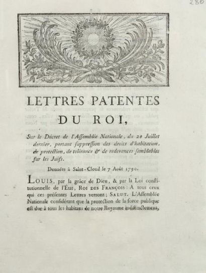 null [RÉVOLUTION] - Lettres patentes du Roi, sur le Décret de l'Assemblée Nationale...