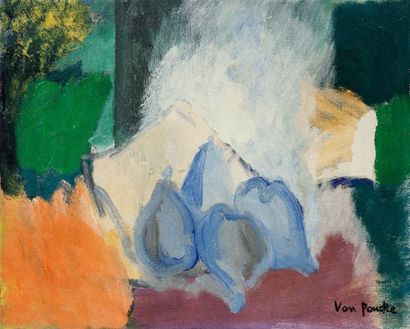 Pierre VAN POUCKE (1920-1983) Nature morte aux fruits, vers 1960. Huile sur toile....