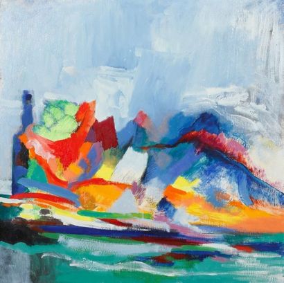 Pierre VAN POUCKE (1920-1983) Composition abstraite, vers 1970. Huile sur toile....