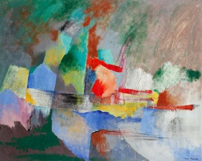 Pierre VAN POUCKE (1920-1983) Composition abstraite, vers 1972. Huile sur toile....