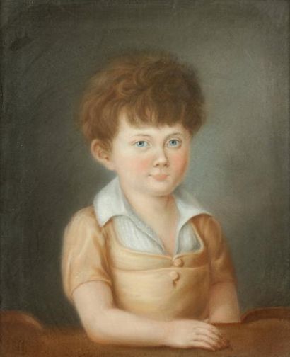 Ecole FRANCAISE de la fin du XVIIIe siècle Portrait d'un petit garçon Pastel 47,5...
