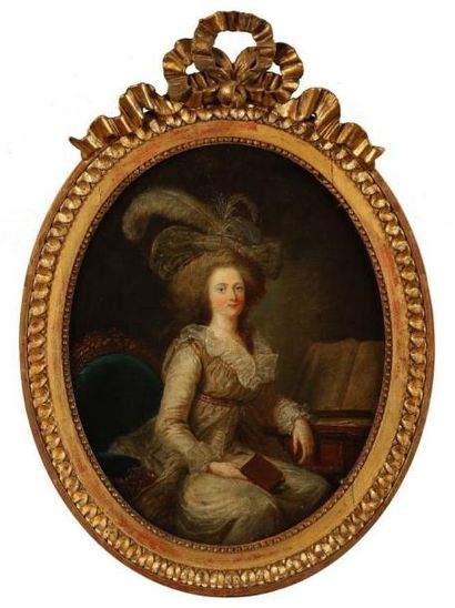 Ecole FRANCAISE du XVIIIe siècle, suiveur d'Adélaïde LABILLE-GUIARD Portrait de Madame...