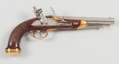 null Pistolet d'officier de cavalerie modèle 1816. Canon rond, poinçonné au tonnerre,...