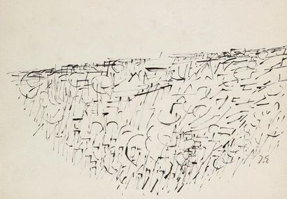 Jacques GERMAIN (1915-2001) Composition abstraite Dessin à l'encre. Signé du cachet...