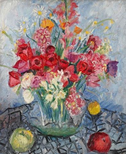 Andor BASCH (1885-1944) Fleurs, 1931 Huile sur panneau. Signée et datée en bas à...