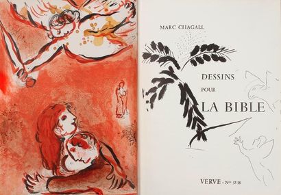 Marc CHAGALL (1887-1985) Dessins pour la Bible. Verve. Volume X, n°37 et 38. Paris,...