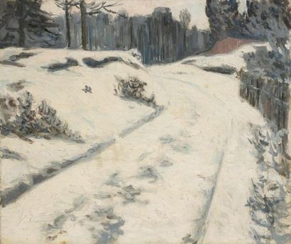 Alexandre ALTMANN [russe] (1885-1950) Neige Huile sur toile. Signée en bas à droite....