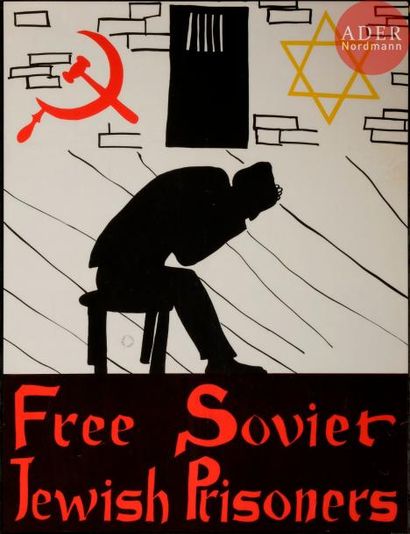 null [AFFICHE EN FAVEUR DES JUIFS D’URSS] Ensemble de 9 affiches :
- Libère mon peuple.
Affiche...