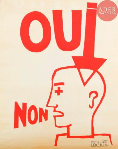 null [AFFICHE MAI 68]
Ensemble de 2 affiches : 
- OUI - NON [au referendum]
- Les...