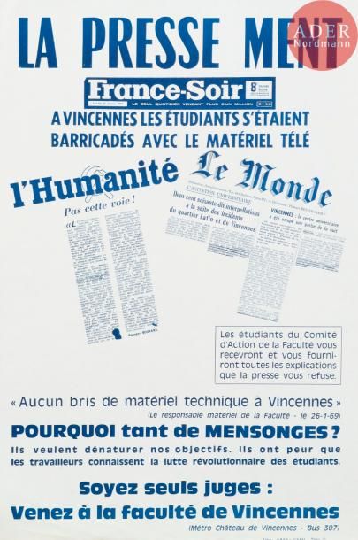 null [AFFICHE MAI 68] Ensemble de 6 affiches : 
- Dix Mai 1968 - Manifestation théâtrale.
Théâtre...