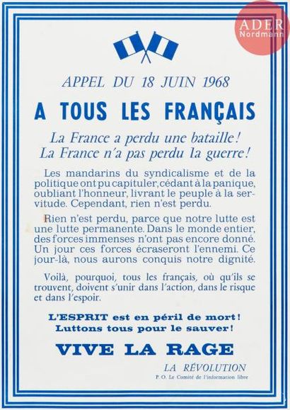 null [AFFICHE MAI 68] Ensemble de 6 affiches : 
- Dix Mai 1968 - Manifestation théâtrale.
Théâtre...