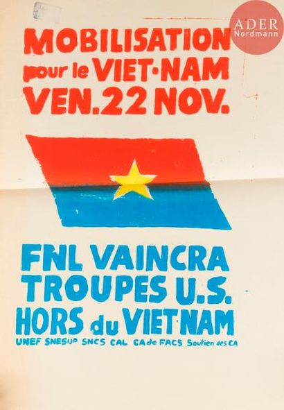 null [AFFICHE MAI 68 - ANTI IMPERIALISME] Ensemble de 2 affiches :
- Welcome Nixon,...