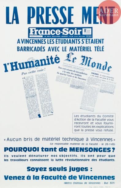 null [AFFICHE MAI 68] Ensemble de 5 affiches :
- « Dix Mai 1968 » - Manifestation...