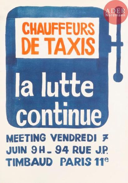 null [AFFICHE MAI 68 - INDUSTRIE - SYNDICAT] Ensemble de 5 affiches :
- La lutte...