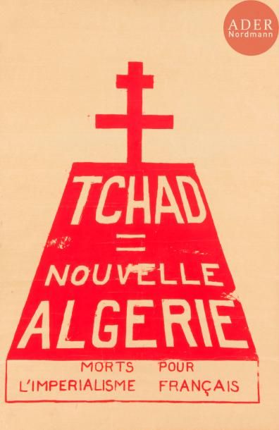 null [AFFICHE MAI 68] Ensemble de 2 affiches :
- Tchad = Nouvelle Algérie
75 x 50...