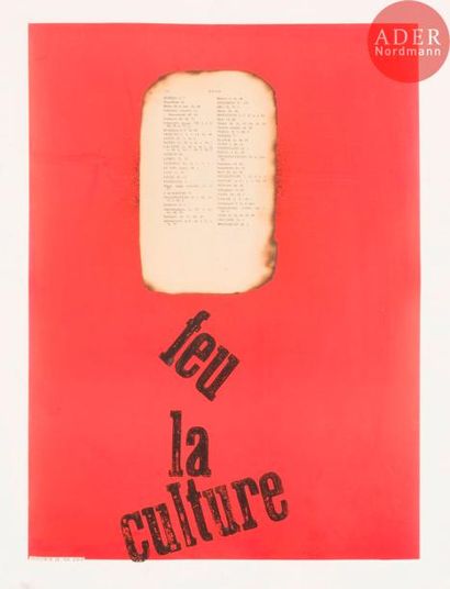 null [AFFICHE MAI 68, œuvre originale]
Jean DEGOTTEX (1918-1988)
Feu la culture,...