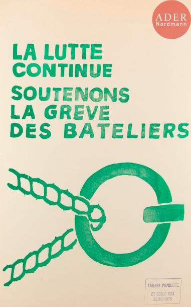 null [AFFICHE MAI 68] Ensemble de 5 affiches :
- La lutte continue. Soutenons la...