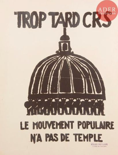 null [AFFICHE MAI 68] Ensemble de 3 affiches : 
- [CRS au bouclier].
École Nationale...