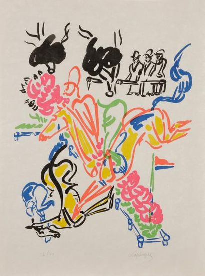 null Charles LAPICQUE (1898-1988)
La Chute, 1952
Lithographie sur japon.
Signée et...