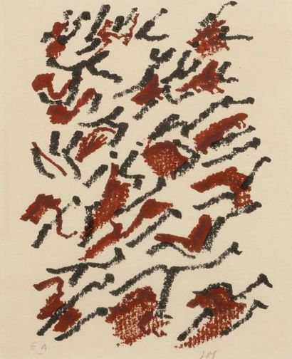 null Henri MICHAUX (1899-1984)
Signes
2 lithographies.
Signées et annotées E.A.
24 x 17 cm...