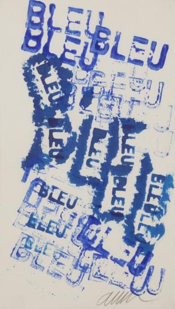 null ARMAN (1928-2005)
Hommage à Yves Klein - Tampons bleu
Encre.
Signée en bas à...