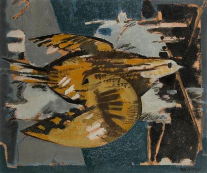 null Jean-Claude BEDARD (1928-1987)
Oiseau d’or, 1956
Huile sur toile.
Signée et...