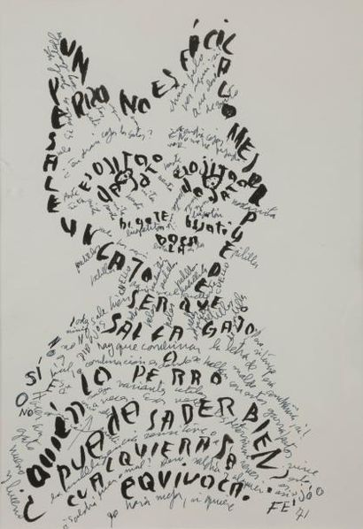 null Samuel FEIJÓO [cubain] (1914-1992)
Écritures, 1971
2 encres.
Signées et datées.
29 x 20 cm...
