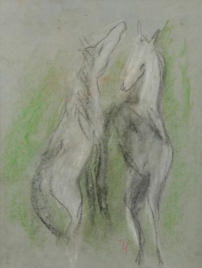null Jean GUITTON (1901-1999)
Deux chevaux
Pastel.
Monogrammé.
65 x 50 cm