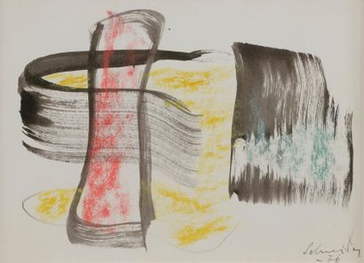 null Gérard SCHNEIDER (1896-1986)
Composition, 1976
Aquarelle et crayon gras.
Signée...