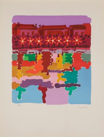 null Charles LAPICQUE (1898-1988)
Le Quai des esclavons, 1955
Lithographie.
Signée...