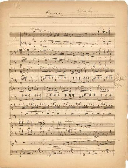 null Charles LECOCQ Manuscrit musical autographe, Ouverture, 1853 ; 10 pages et demie...