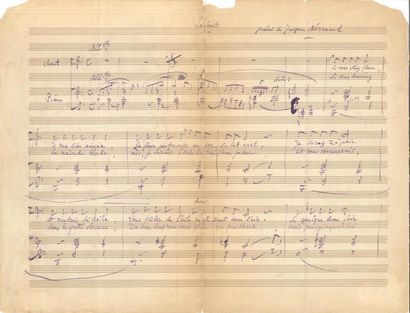 null Jules MASSENET (1842-1912) Manuscrit musical autographe signé, Souhait, Paris...