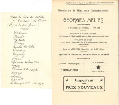 null Georges MÉLIèS LA, [vers 1929, à Auguste Drioux (directeur de Passez Muscade,...
