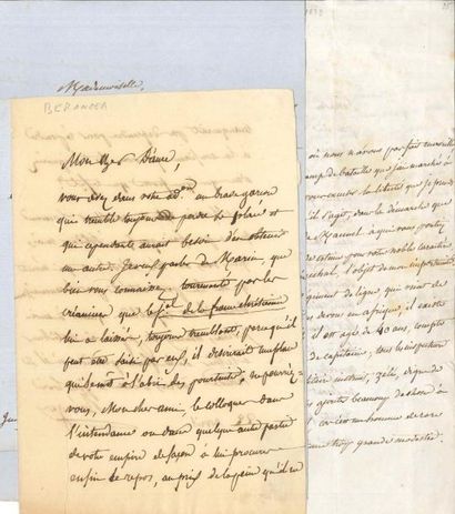 null Pierre-Jean de BÉRANGER 14 LAS, 1814-1853 ; 28 pages formats divers, 11 adresses...