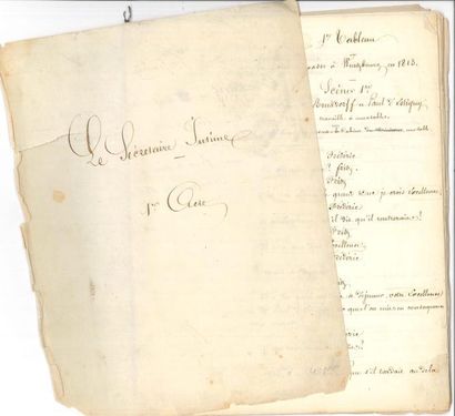 null Alexandre DUMAS père Manuscrit, Le Secrétaire intime, [1853 ?] ; 78 pages in-4...