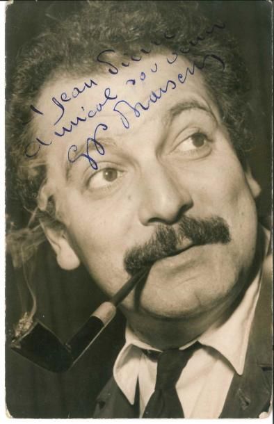 null Georges BRASSENS (1921-1981) Photographie avec dédicace autographe signée ;...