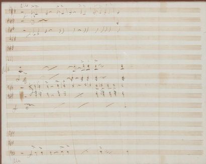 null *Gaetano DONIZETTI (1797-1848) Manuscrit musical autographe ; 1 page oblong...