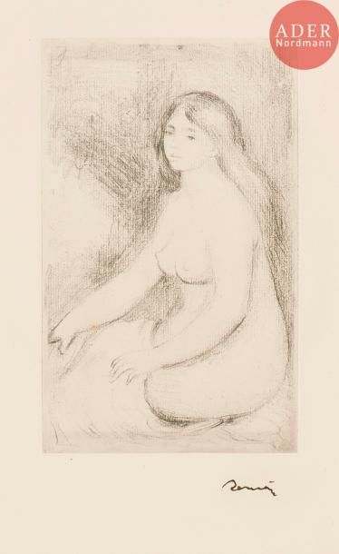 null Pierre-Auguste Renoir (1841-1917)
Baigneuse assise. Vers 1897. Vernis mou. 138 x 219....