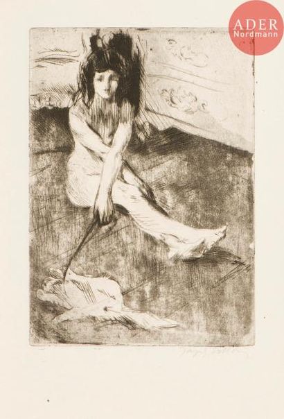 null Jacques Villon (Gaston Duchamp, dit) (1875-1963)
Minne jouant avec un chat....