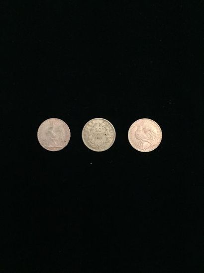 null 3 pièces 20 Francs en or :
- 2 pièces Type Coq. 1907 - 1910
- 1 Type Napoléon...
